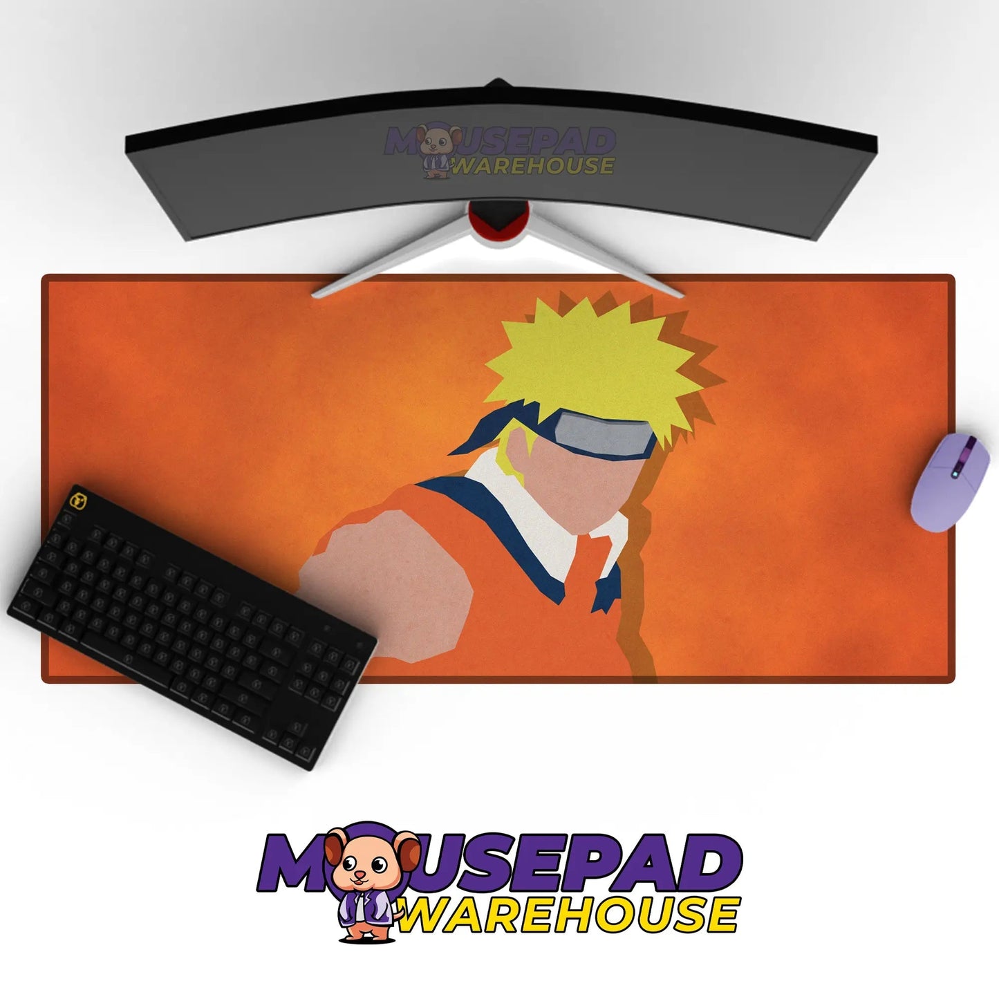 Minimalist Naruto Orange Silhouette Mousepad / Desk Mat - Mousepad Warehouse