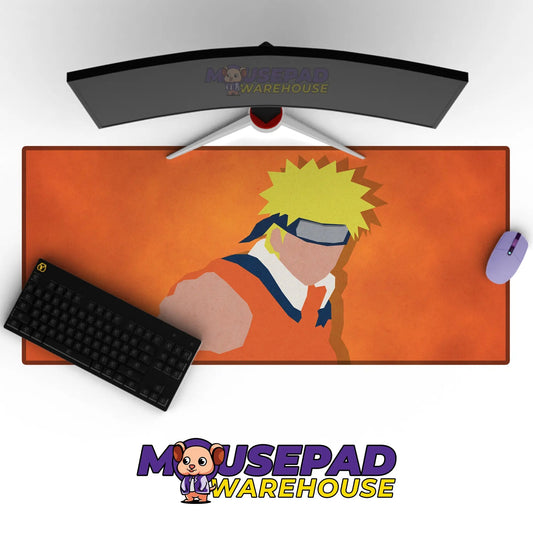 Minimalist Naruto Orange Silhouette Mousepad / Desk Mat - Mousepad Warehouse