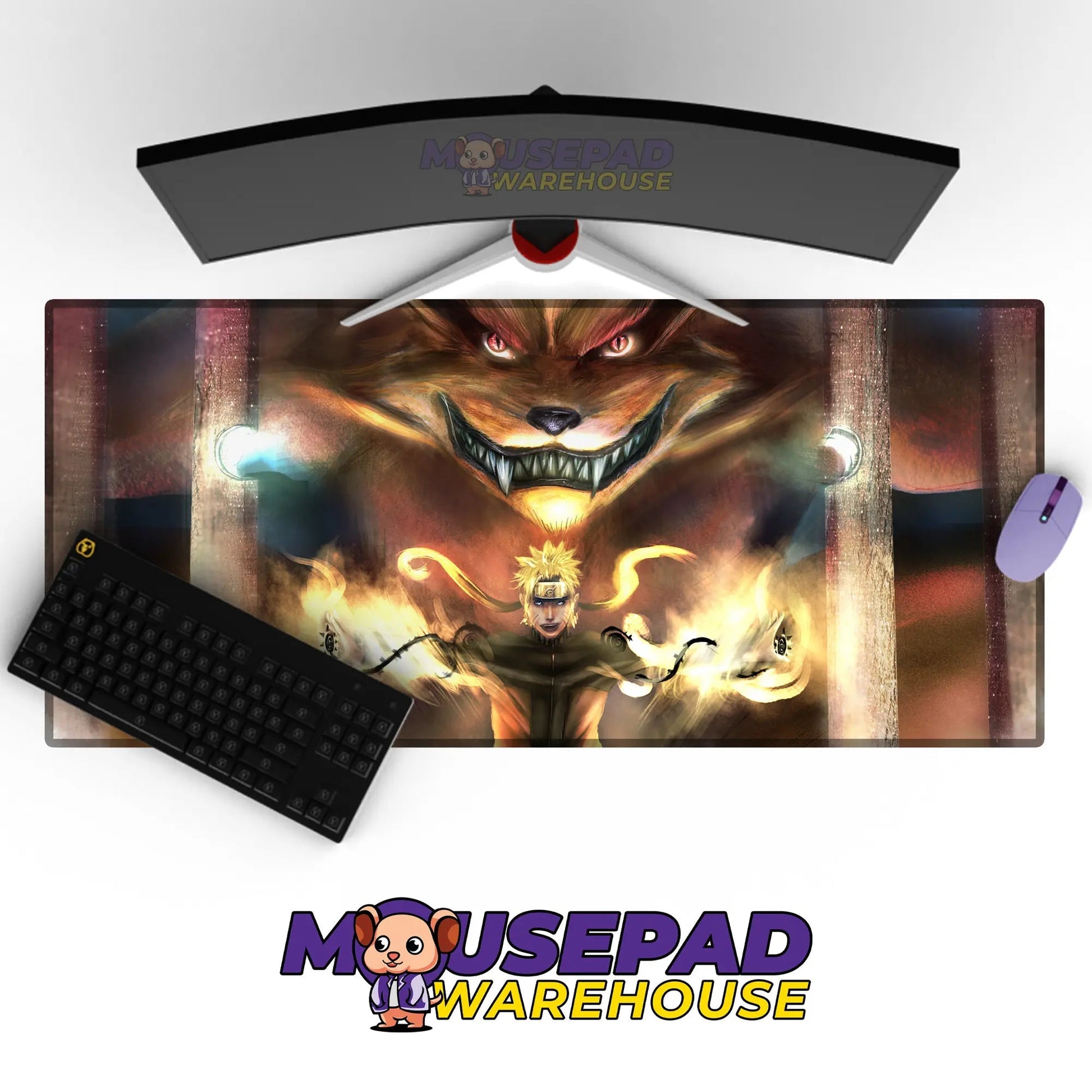 Naruto and Kurama Sealed Power Mousepad / Desk Mat - Mousepad Warehouse