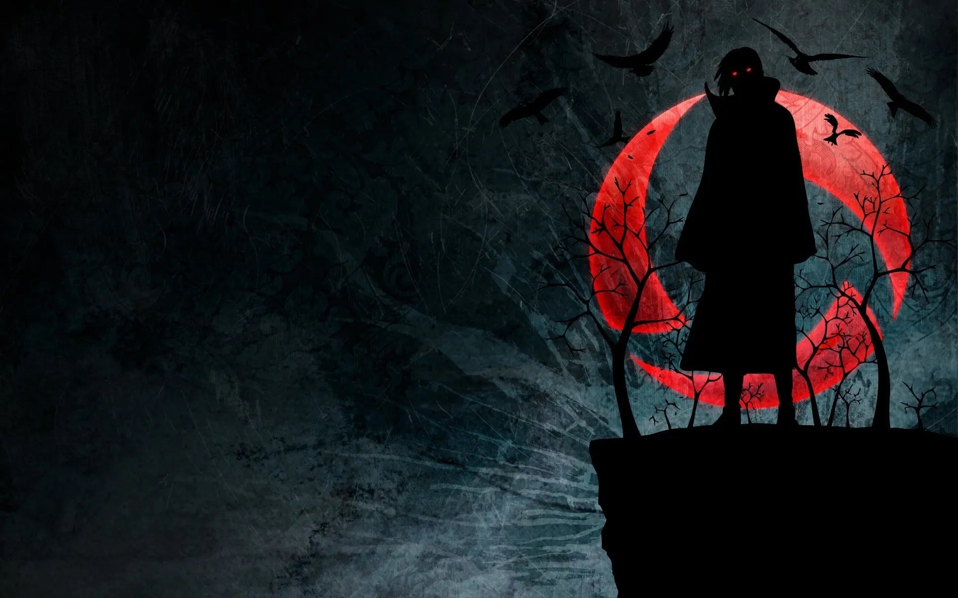 Itachi Uchiha Red Moon Shadow Mousepad / Desk Mat - Mousepad Warehouse