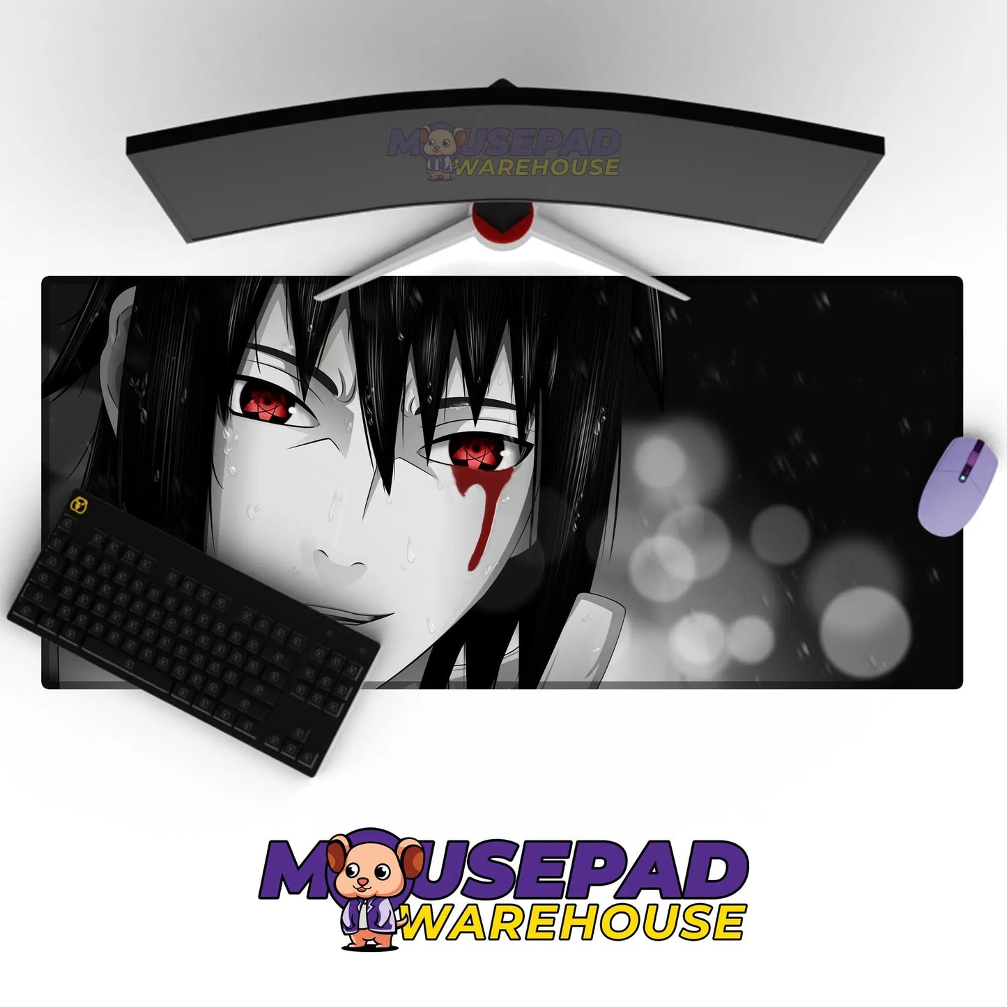 Sasuke Eternal Mangekyō Tear Mousepad / Desk Mat - Mousepad Warehouse