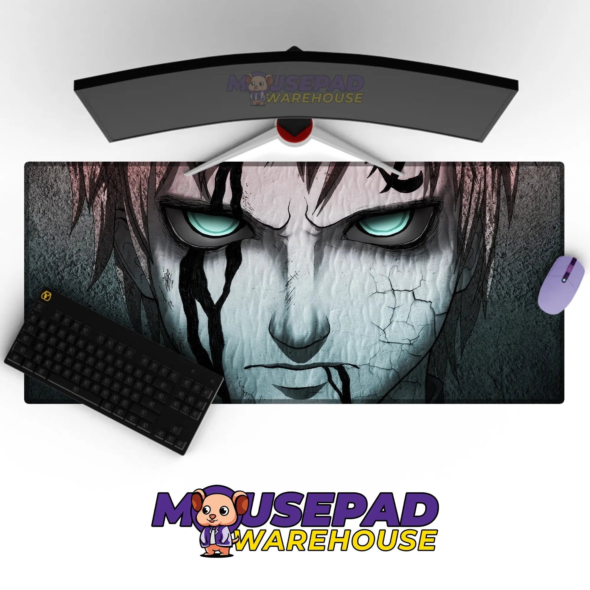 Gaara Sand Demon Face Close-Up Mousepad / Desk Mat - Mousepad Warehouse