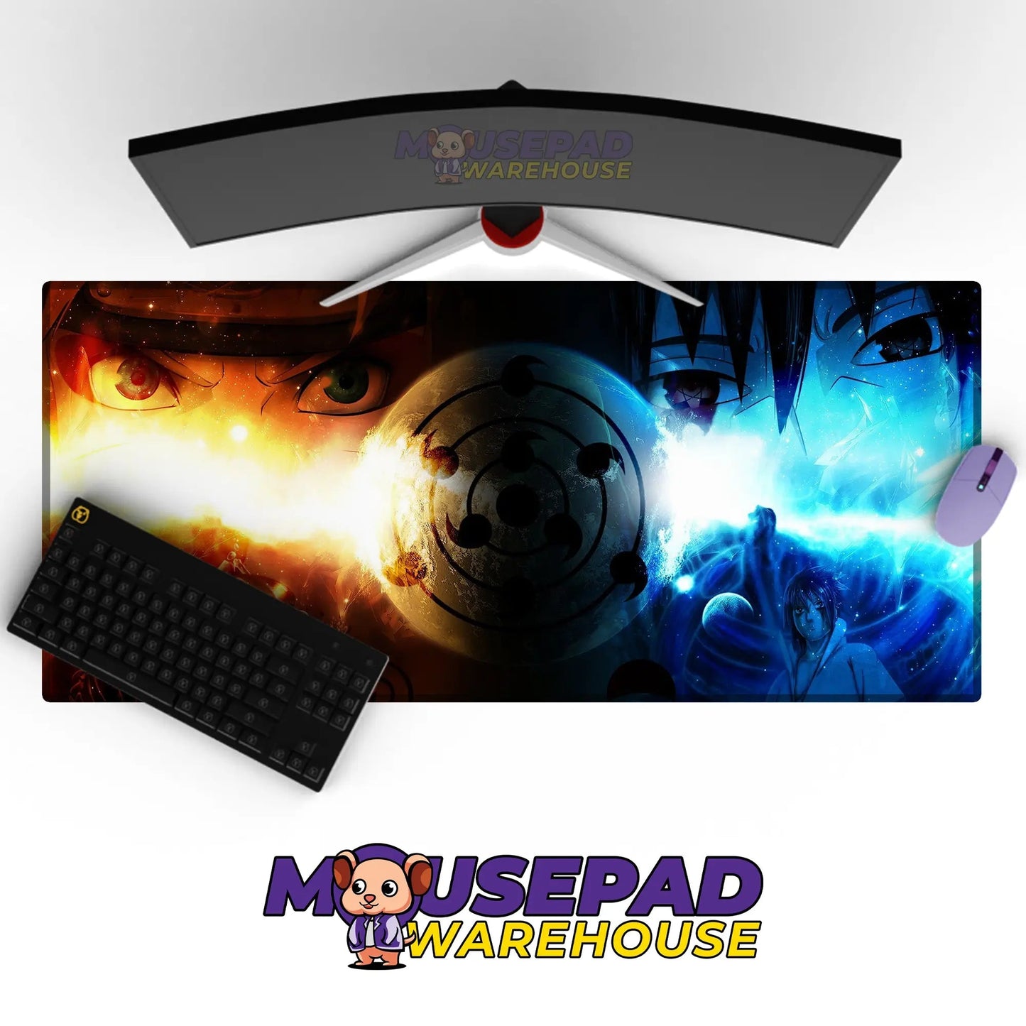 Naruto vs Sasuke Yin Yang Clash Mousepad / Desk Mat - Mousepad Warehouse