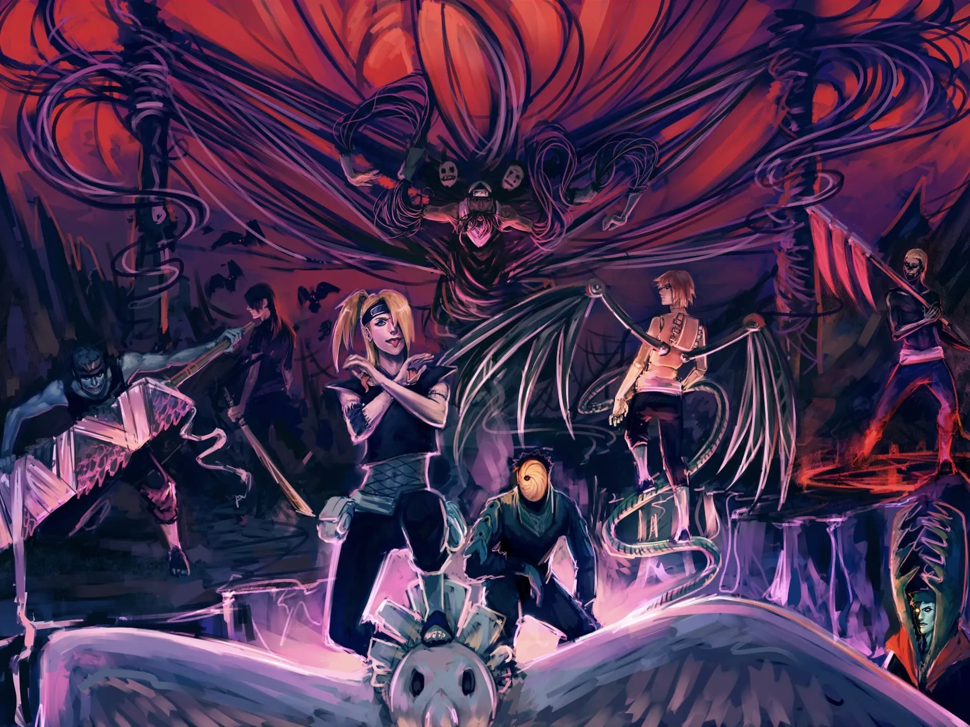 Akatsuki Members Dark Gathering Mousepad / Desk Mat - Mousepad Warehouse