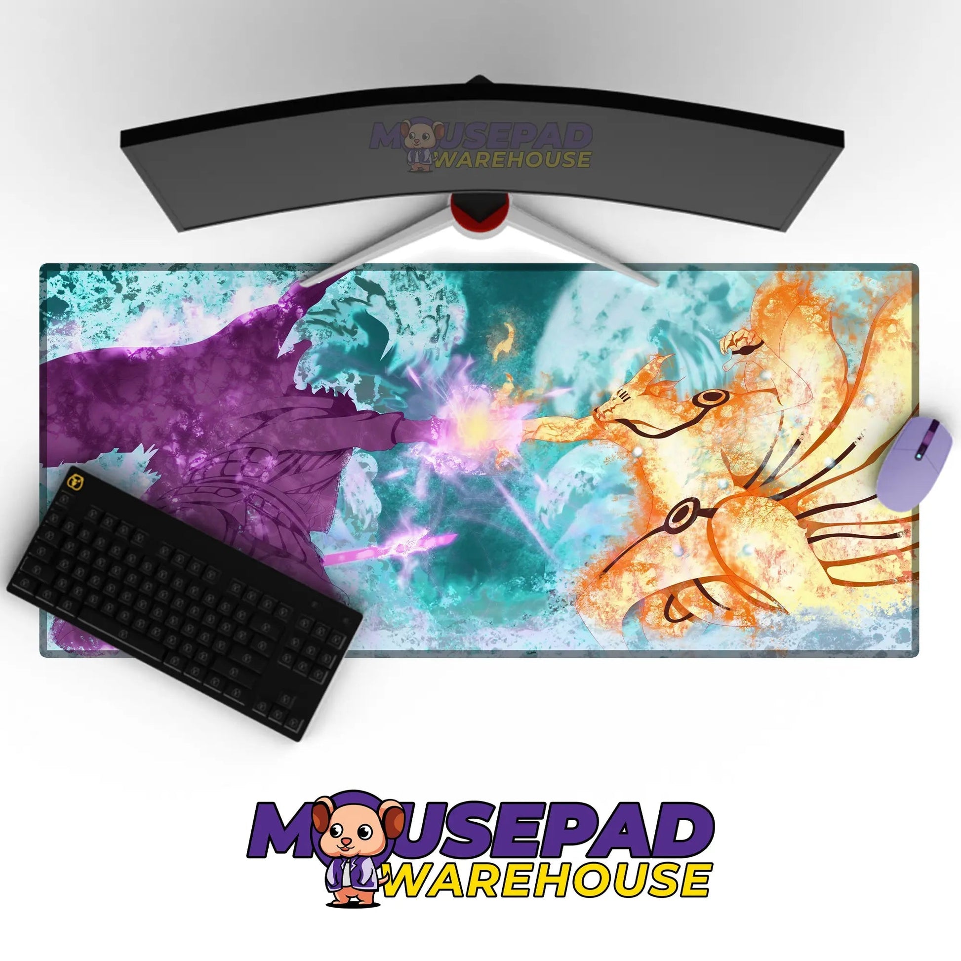 Naruto vs Sasuke Elemental Power Clash Mousepad / Desk Mat - Mousepad Warehouse
