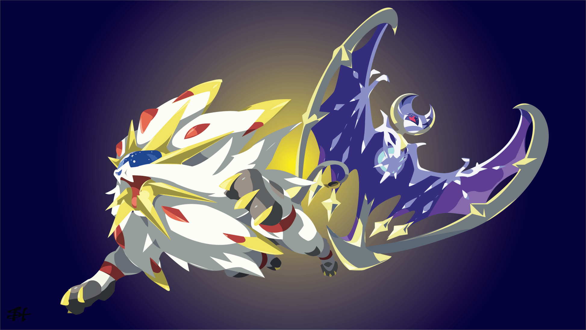 Solgaleo & Lunala Pokemon TV Show Mousepad 715865 - Mousepad Warehouse